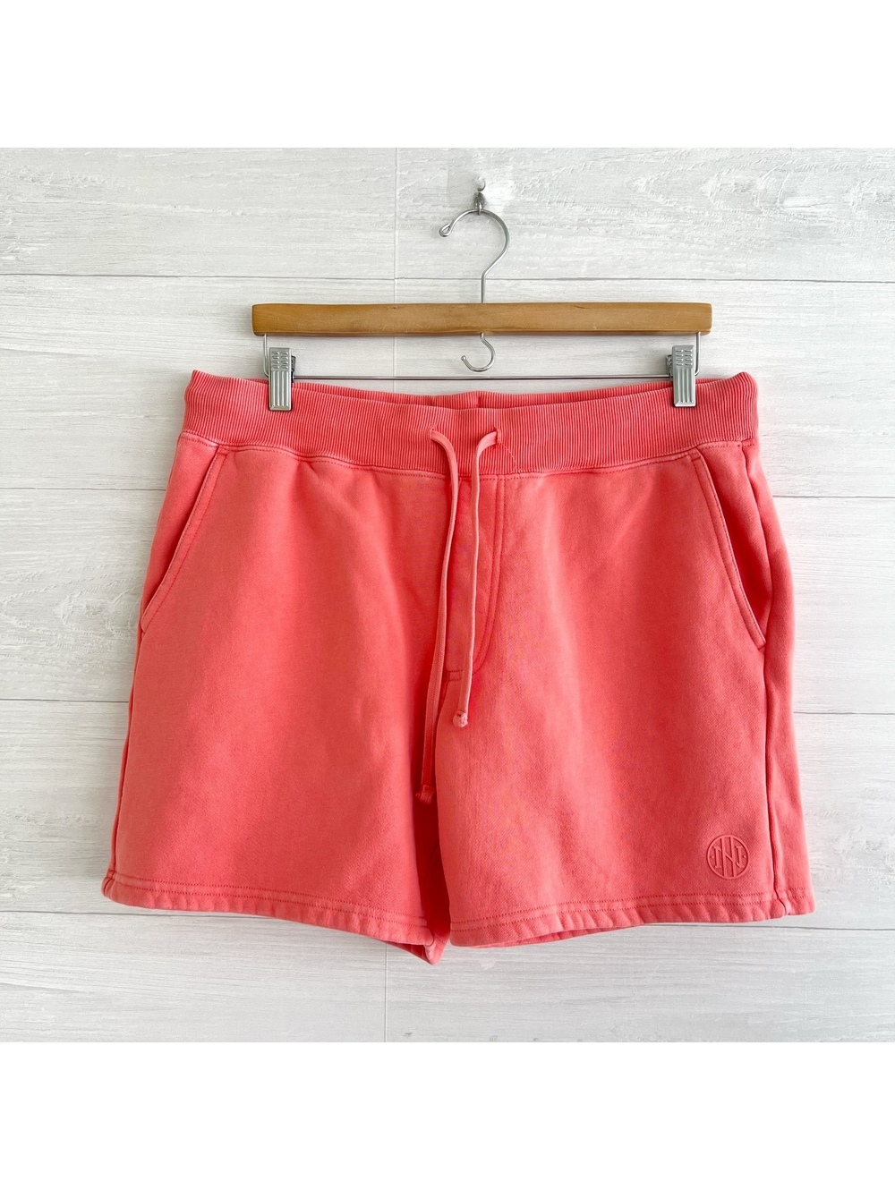 Ninth Hall Fundamentals Men’s L Coral Pink Fleece Sweat Shorts Drawstring Logo
